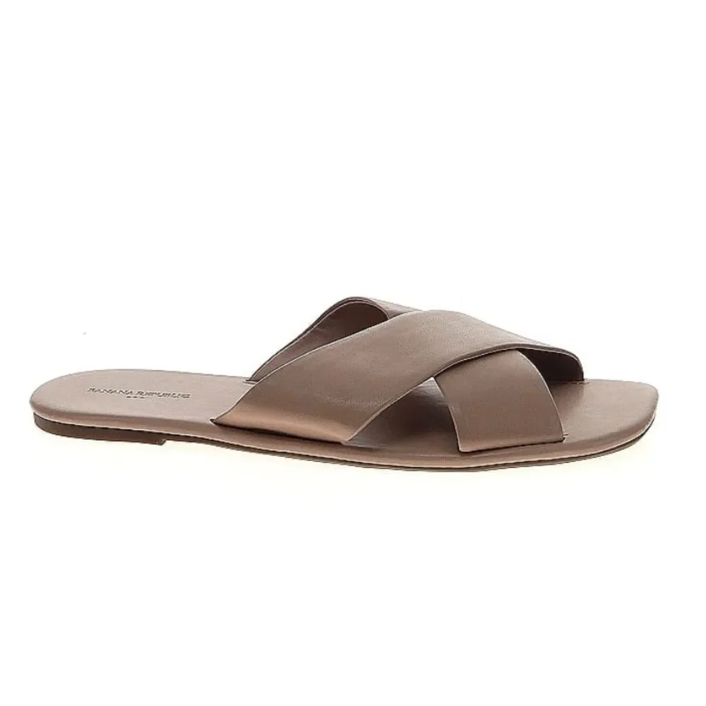 Banana Republic Sandals Slides, Tan, Size 8.5